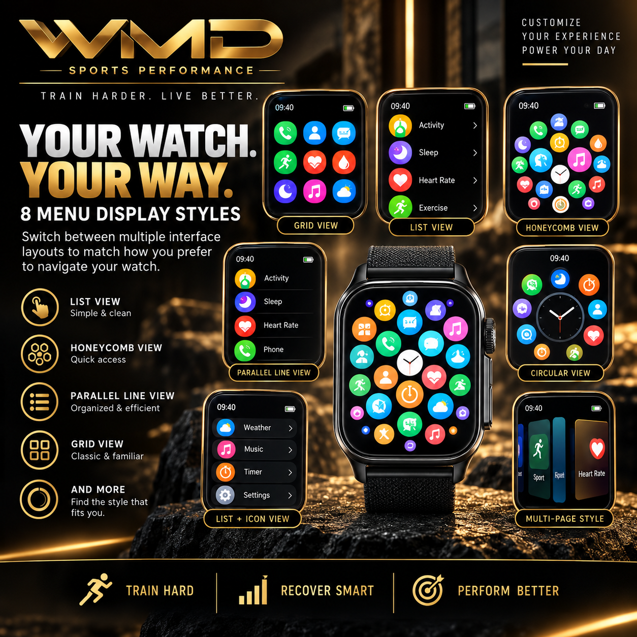 Performance Smartwatch | 2.01" HD Bluetooth Fitness Watch
