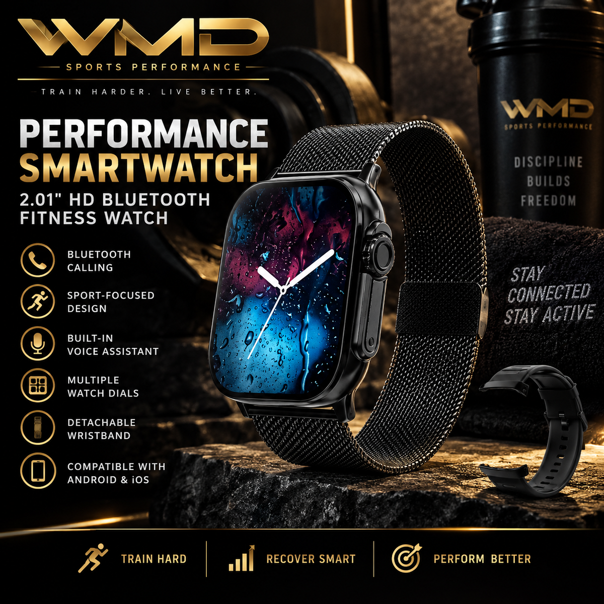 Performance Smartwatch | 2.01" HD Bluetooth Fitness Watch