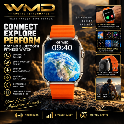 Performance Smartwatch | 2.01" HD Bluetooth Fitness Watch